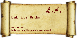 Labritz Andor névjegykártya